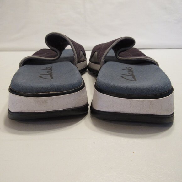 Clarks Navy Blue Slip On Sueded Canvas Sandals Size 8M - Picture 5 of 13